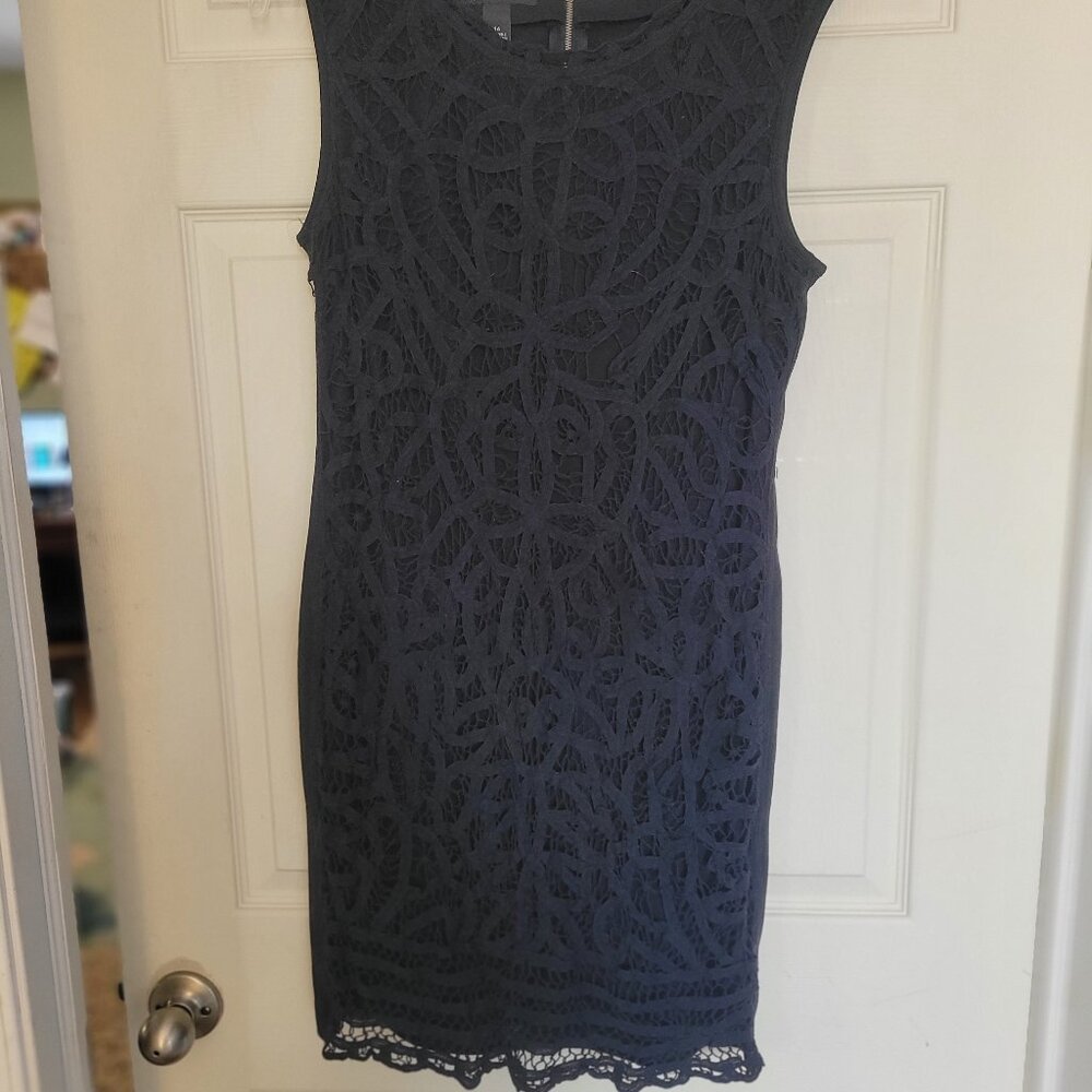 INC International Concepts Sleeveless Cocktail Dress Lace Overlay 14